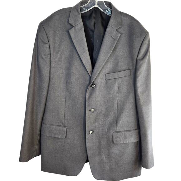Lineage Men's Blazer 46R 46 Regular Gray Sport Coat XL Suit Jacket 3 Buttons - Picture 1 of 9